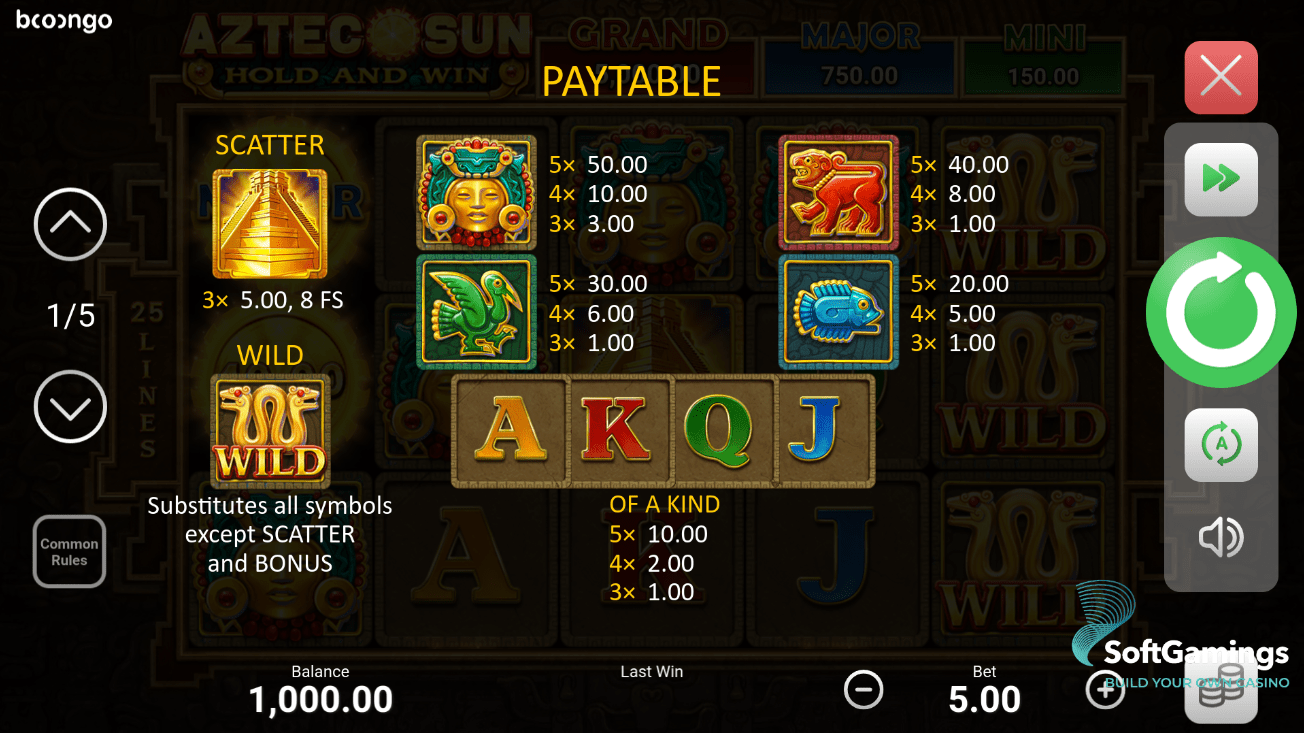 Aztec Sun: Hold and Win