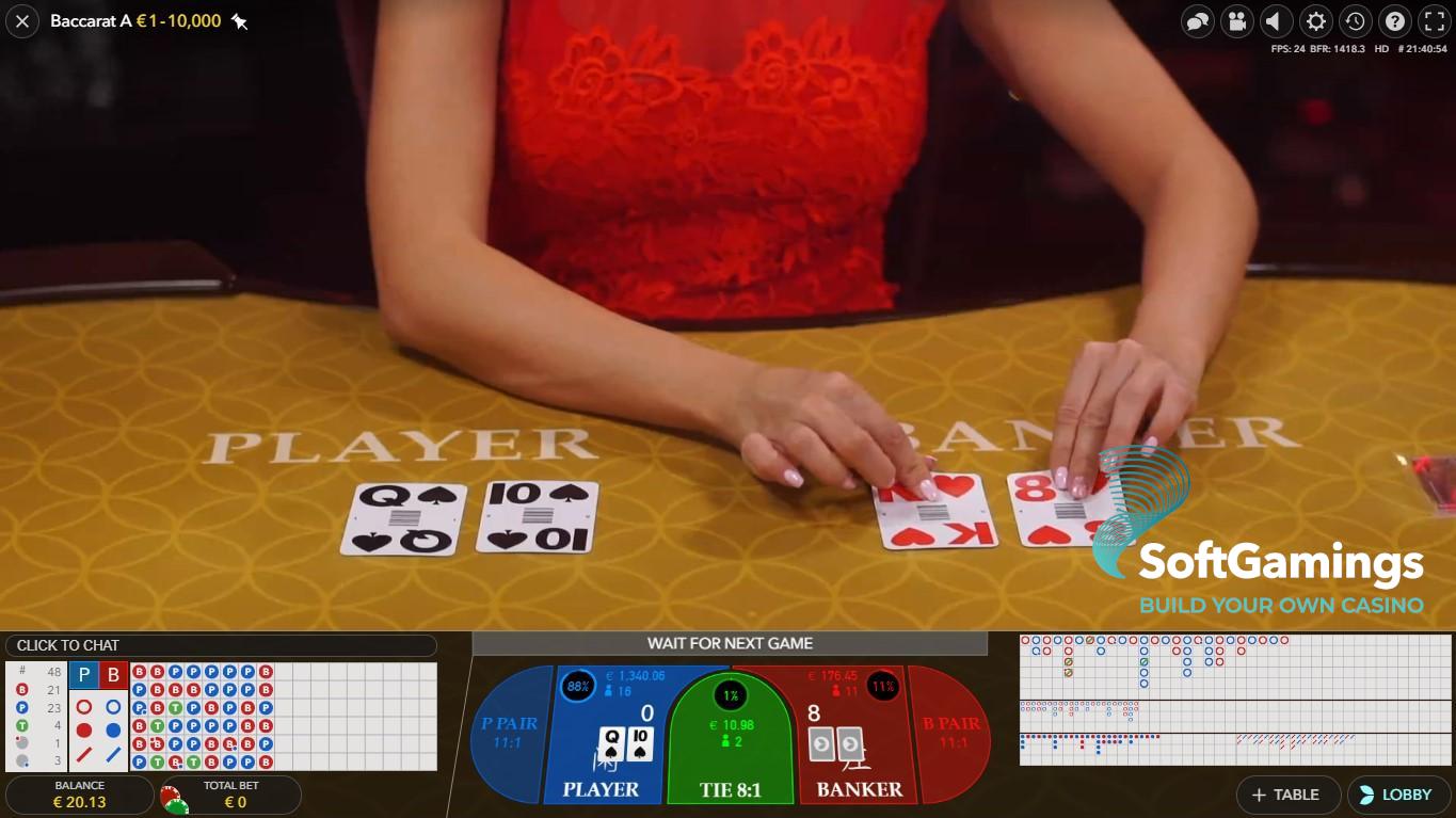 Baccarat Live - Evolution Gaming ゲームカタログ | SoftGamings