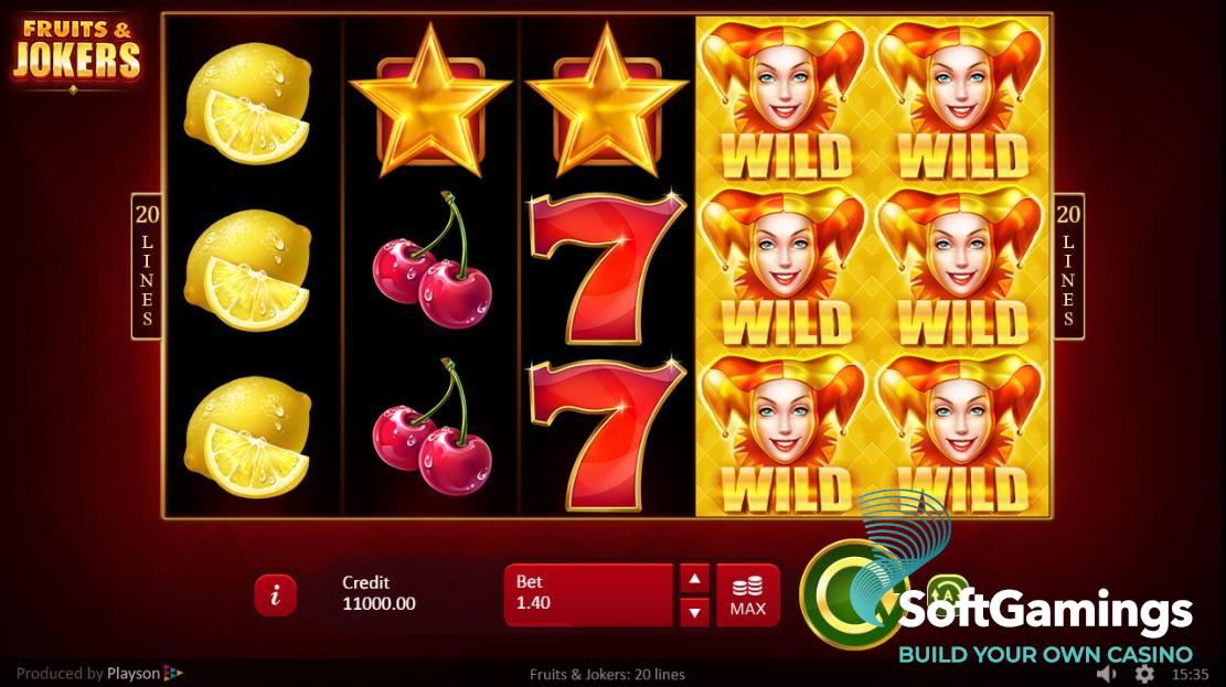 Fruits and Jokers 20 Lines