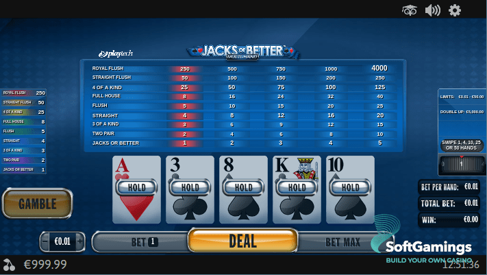 Jacks or Better Multi-Hand