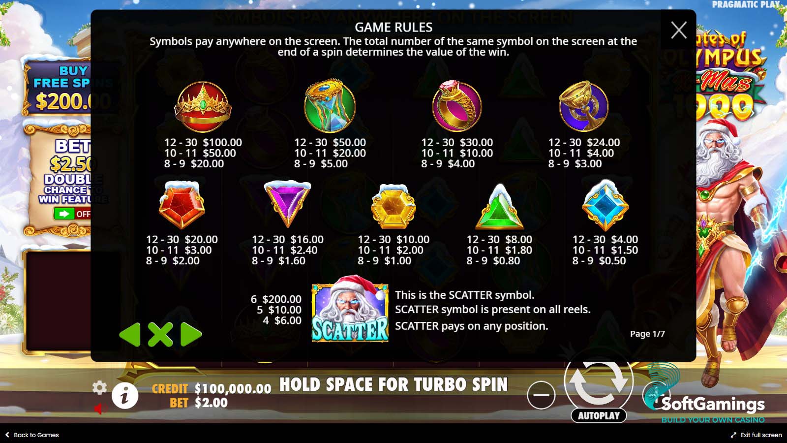 Gates of Olympus Xmas 1000