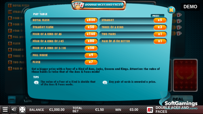 DOUBLE ACES AND FACES