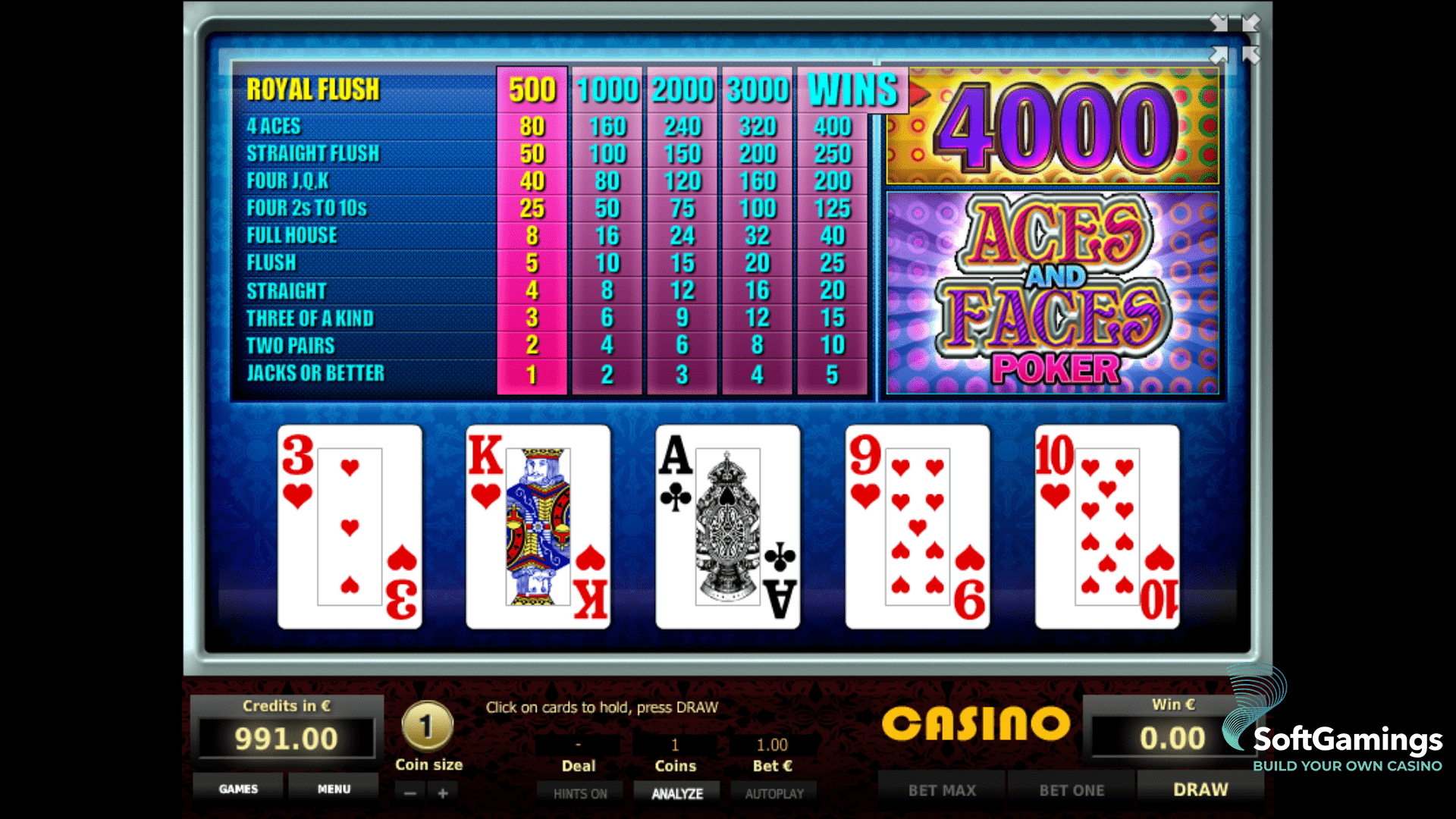 Aces and Faces Poker