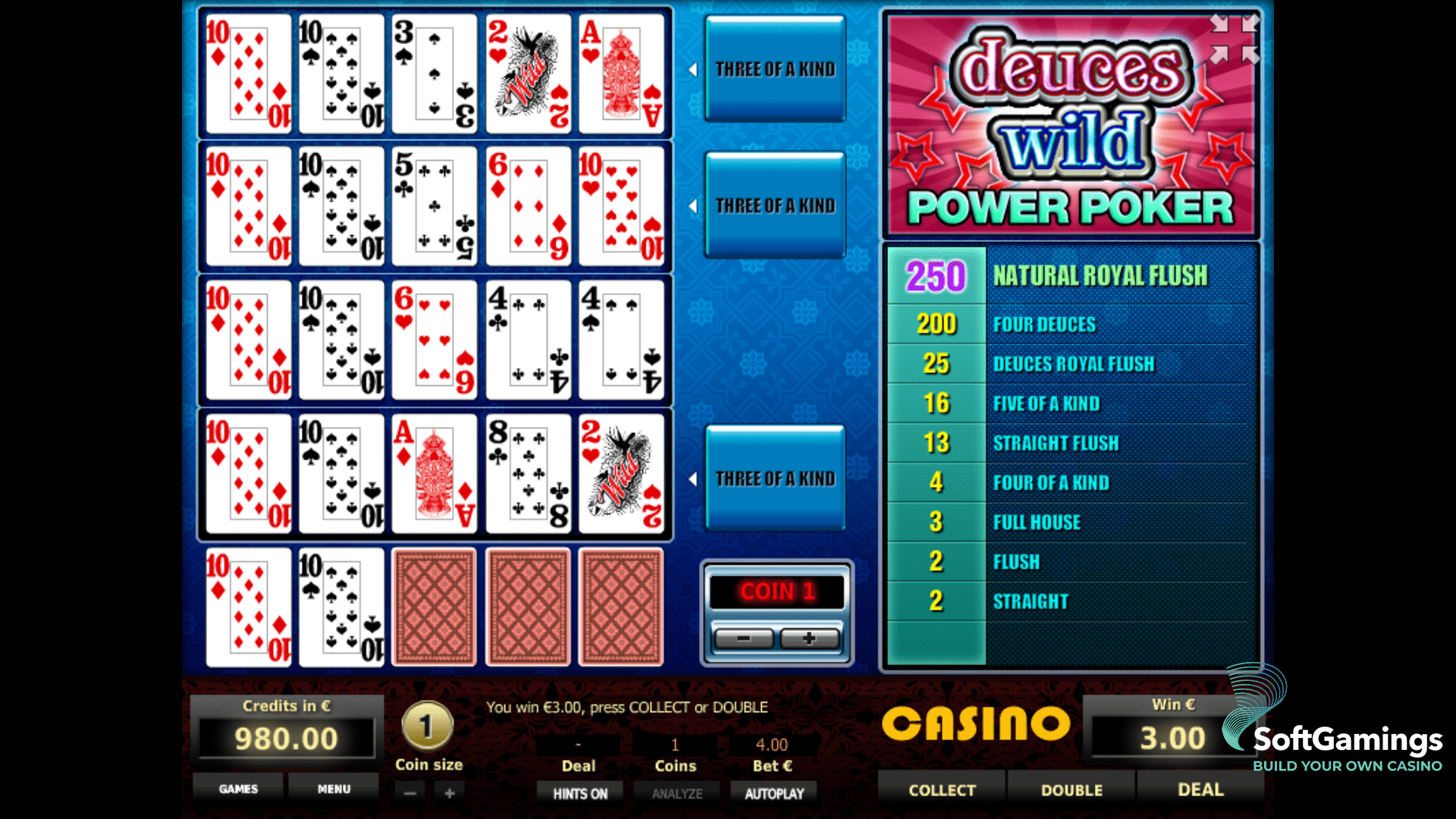 Deuces Wild Poker 4 Hand