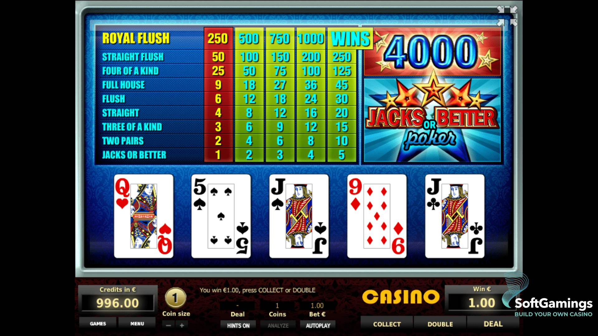 Jacks or Better Poker